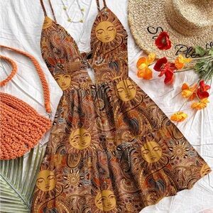 Bohemian Sun Print Dress